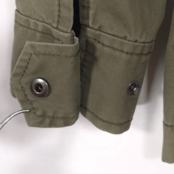 Madewell Women's Full Zip Drawstring Military Jacket Green Size XS Cotton Coat - Picture 9 of 10